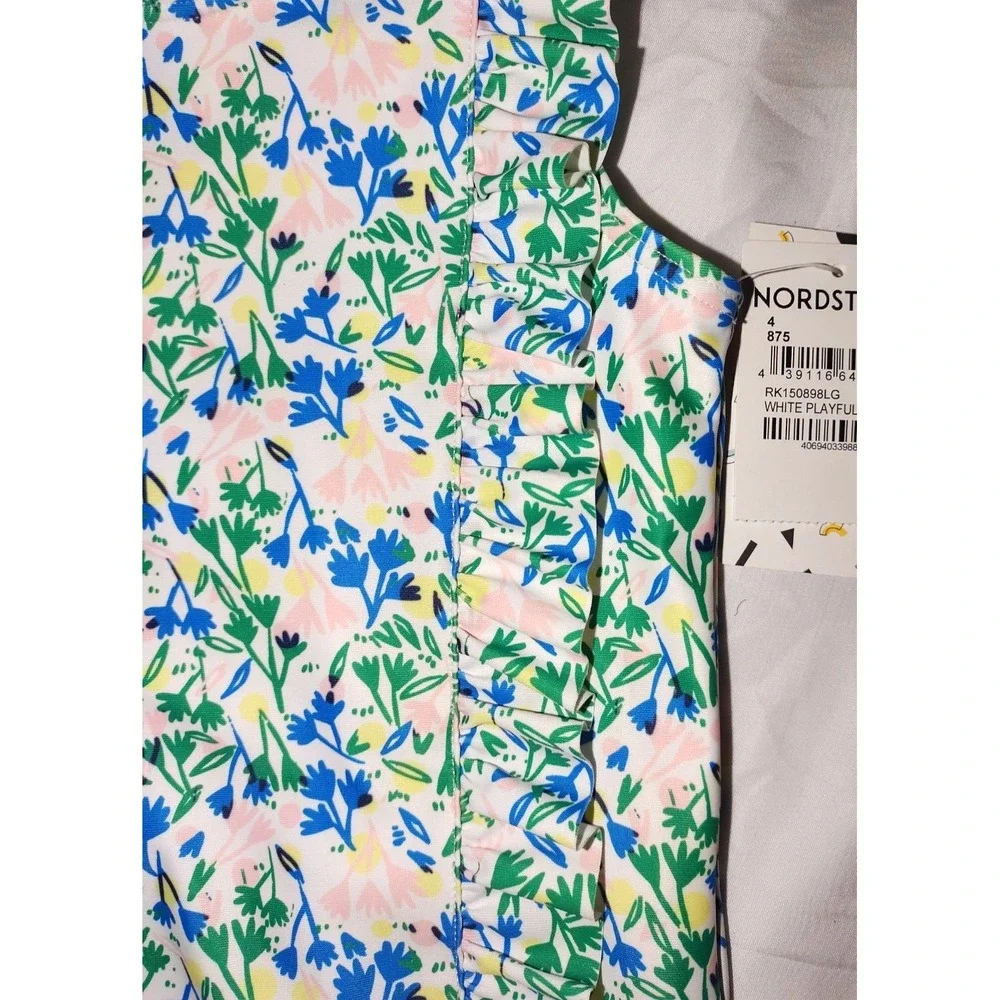 Harper Canyon Girls 1pc Floral Swimsuit Sz 4 Nordstrom  White‎ Playful Springs